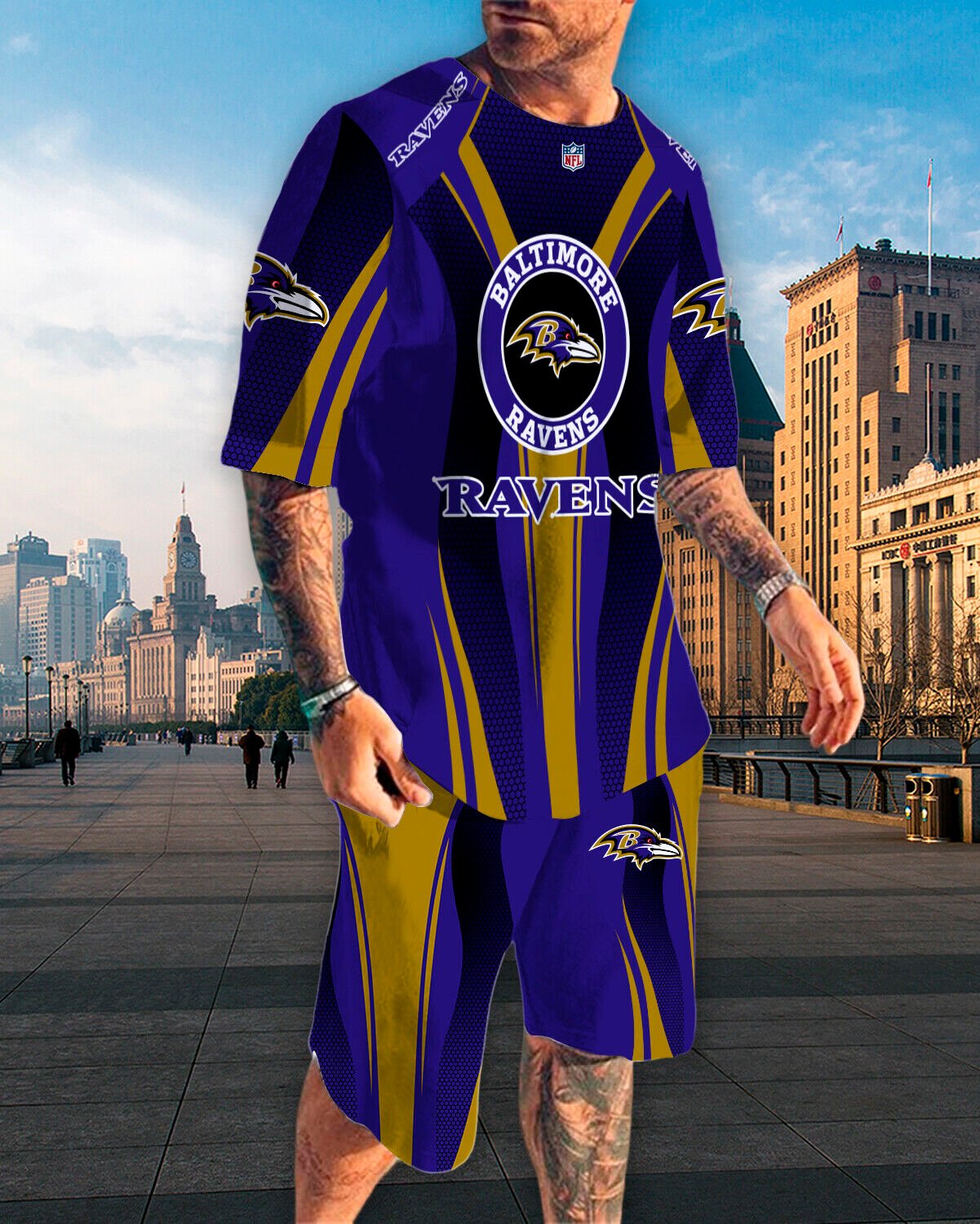 Baltimore Ravens NFL Summer Outfit Symbols Set