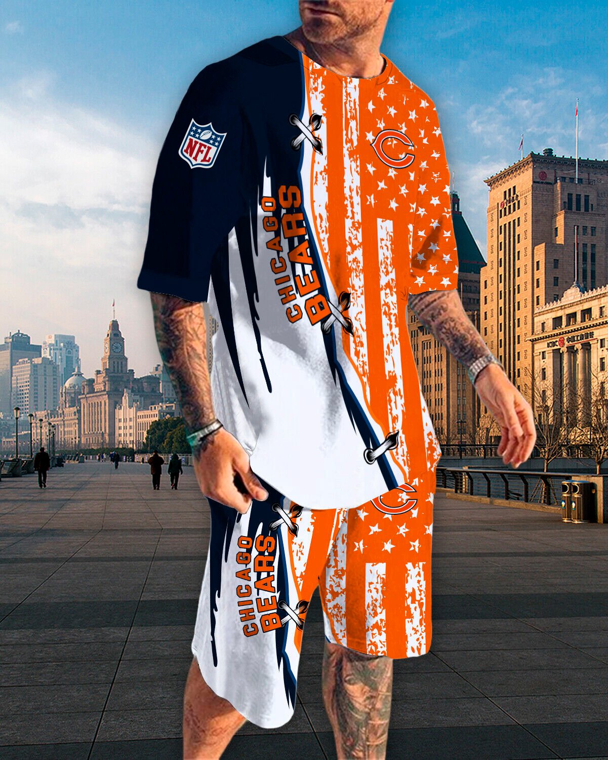 Chicago Bears 4th of July NFL Summer Outfit Set
