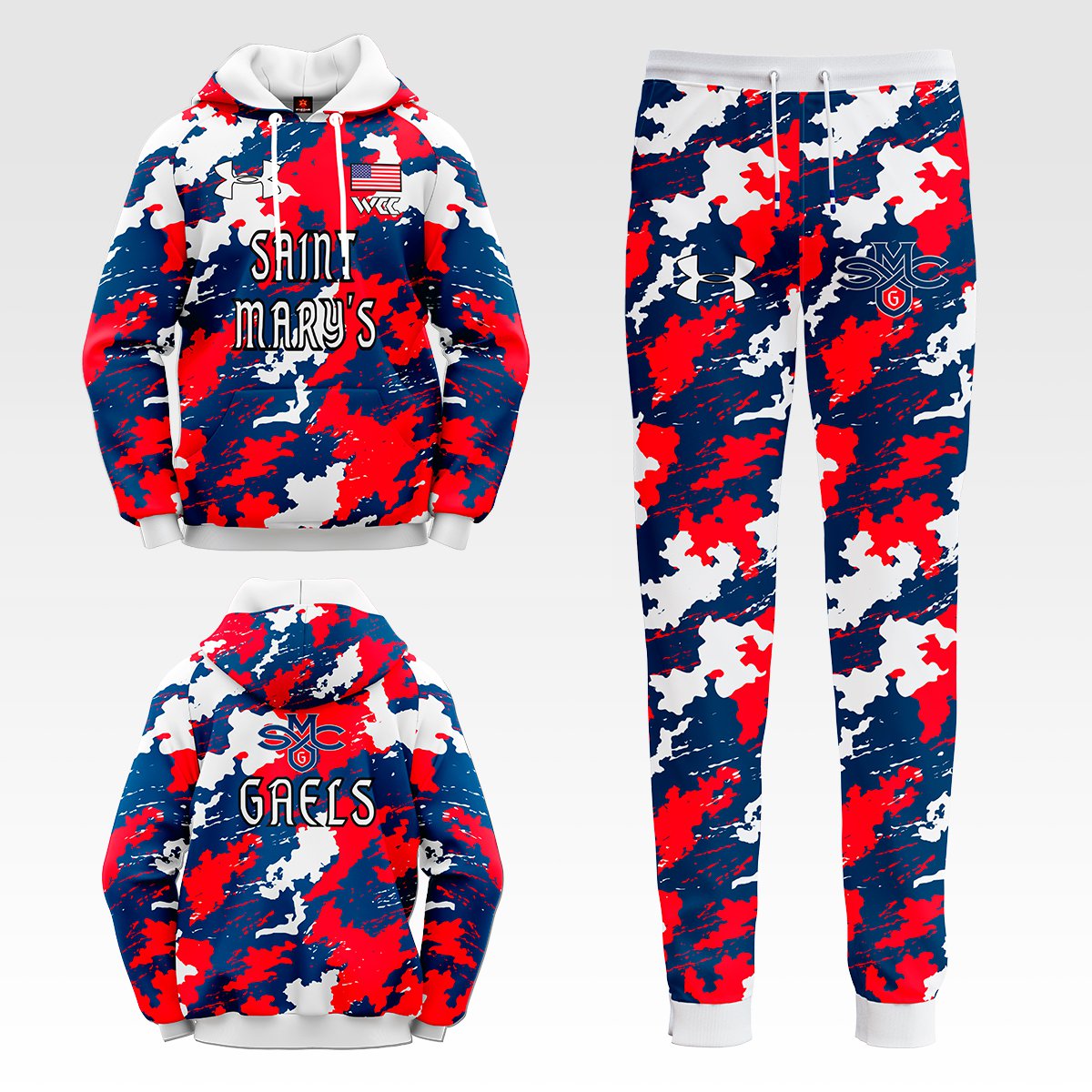 Saint Mary's Gaels NCAA Camo Tracksuit Hoodie And Sweatpants