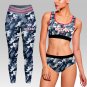 Uconn Huskies Workout Fitness 3 Pcs Camo Leggings and Bra Set