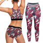 Washington State Cougars Workout Fitness 3 Pcs Camo Leggings and Bra Set