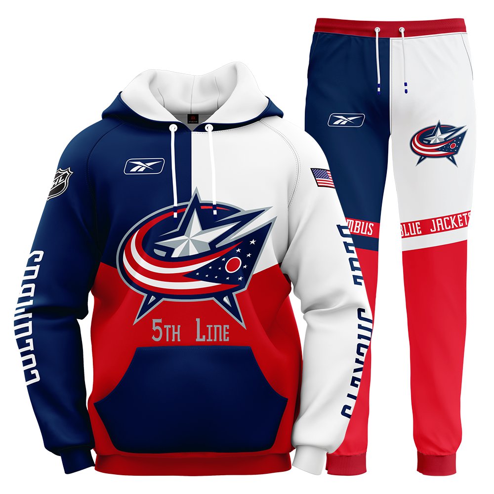 Columbus Blue Jackets Superior Tracksuit Hoodie Sweatpants Set