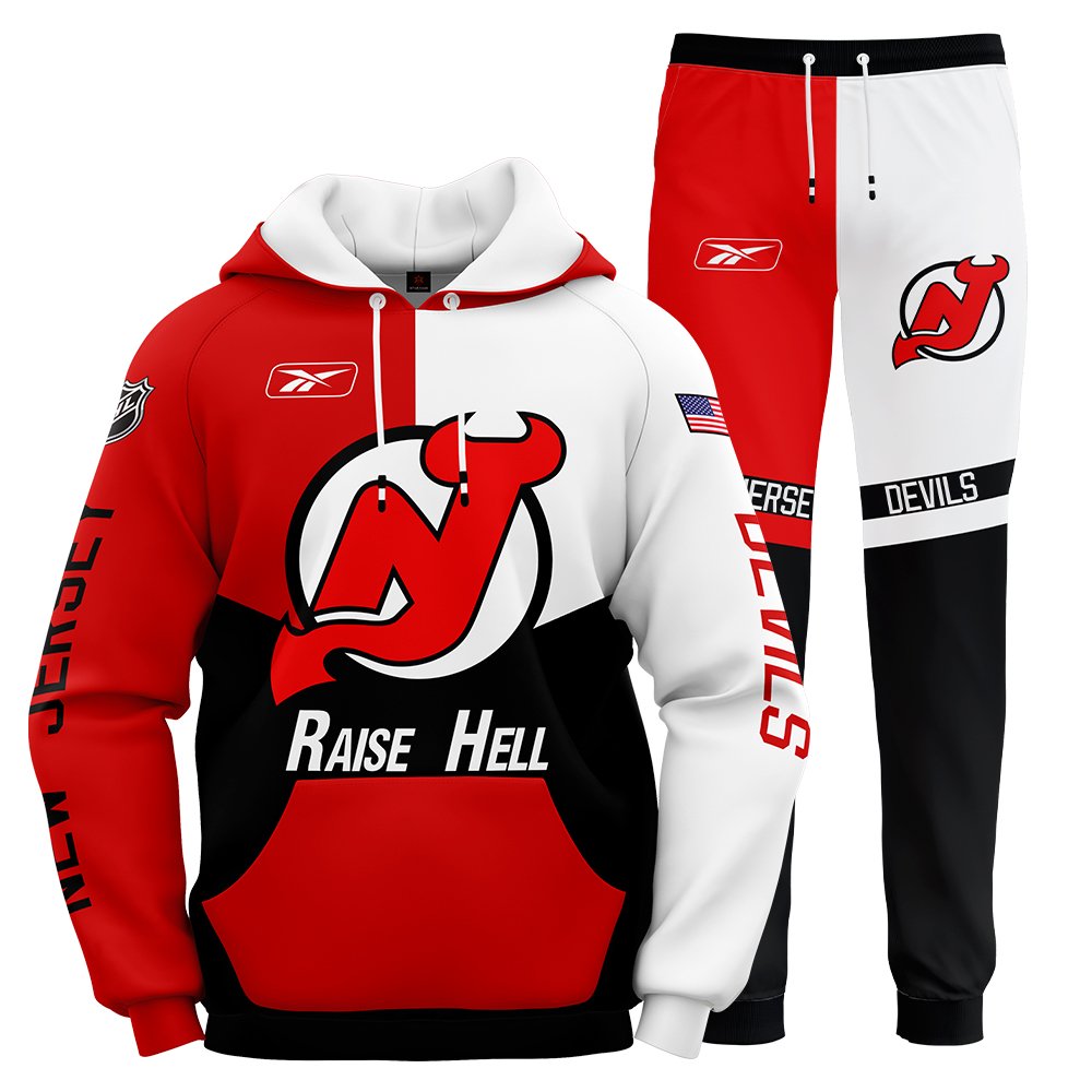 New Jersey Devils Superior Tracksuit Hoodie Sweatpants Set