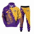 Minnesota Vikings NFL Team Skin Hooded Tracksuit 2Pcs Sports Suit