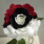 Heirloom Rare White Black Red Tri-color Rose with white eye 100 Seeds