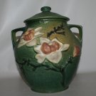 Roseville Teal Green Magnolia Cookie Jar