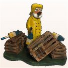 Maine Lobsterman Captain with traps & buoys - Hand Carved - Signed & Dated