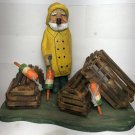 New England Lobsterman Captain with traps & buoys - Hand Carved - Signed & Dated