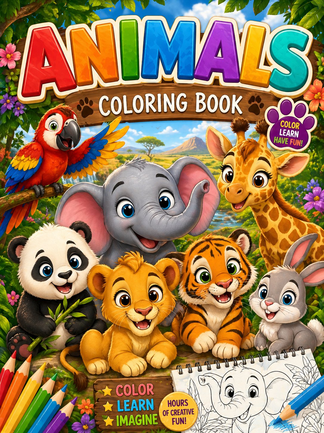Cute Animal Coloring Book | Printable PDF