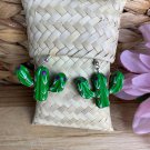 Hand-Made Alebrije Cactus Earrings in Small Palm Box