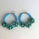 Beautiful Sparkling Earrings with Crystals - Blue