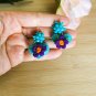 Hand-Made Mexican Huichol Sweetheart "Amorcito" Earrings