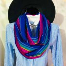 Cambaya Mexican Scarf/Colorful Infinity Scarf - Blue