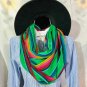 Cambaya Mexican Scarf/Colorful Infinity Scarf - Green