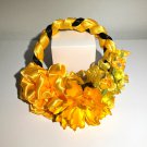 Set of Braided Headband with Floral Attachment/Trenza Istmeña Con Guia (Yellow)