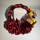 Set of Braided Headband with Floral Attachment/Trenza Istmeña Con Guia (Red)