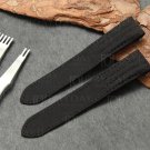 Custom quickswitch black  Nylon fabric leather strap for Cartier Roadster with grooves (19mm 20mm)