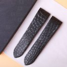 Custom black round scale alligator leather watch strap for Cartier Santos 100 | Daydaywatchband