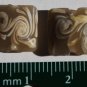 Coffee Cream Glass Pale Sherbet Swirl 10mm Chiclet Beads Square