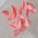 Vintage Peachy Pink Petal Beads 15x10mm Qty15
