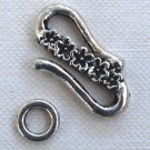 One Silver-Plated Flower Garland S-Hook Clasp 25mm Qty 1