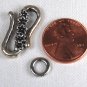 One Silver-Plated Flower Garland S-Hook Clasp 25mm Qty 1