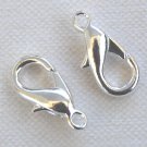 One Silver-Plated Lobster Clasp Large 16x8mm Qty 2