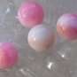 White Pink Round Jade Beads 10mm Qty 4
