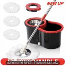360° Rotating Spin Mop And Bucket Set with Wringer, Includes 3 Microfiber Mop Refill Heads