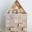 LED Lights Advent Calendar Wooden House with 25 Drawers/ Christmas gift