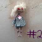 Rag creepy doll #2, OOAK haunted Halloween doll, handmade weird doll, textile spooky doll.