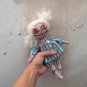 Rag creepy doll #2, OOAK haunted Halloween doll, handmade weird doll, textile spooky doll.