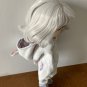 Blythe doll clothes, jumpsuit for Blythe doll, white fleece jumpsuit with headband