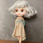 Blythe doll clothes, floral print dress with different color sleeves for Blythe