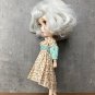 Blythe doll clothes, floral print dress with different color sleeves for Blythe
