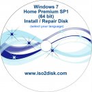 Windows 7 Home Premium Disk 64 bit