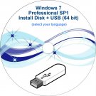 Windows 7 Pro Disk + USB 64 bit