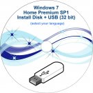 Windows 7 Home Premium Disk + USB 32 bit