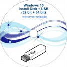 Windows 10 Disk + USB 32 bit + 64 bit