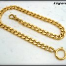Chain for pocket watch, diamond model, 35 cm, Gold color, carabiner or T-bar attachment
