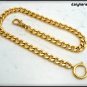 Chain for pocket watch, diamond model, 35 cm, Gold color, carabiner or T-bar attachment