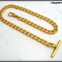Chain for pocket watch, diamond model, 35 cm, Gold color, carabiner or T-bar attachment