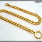 Chain for pocket watch, diamond model, 35 cm, Gold color, carabiner or T-bar attachment