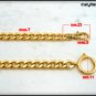 Chain for pocket watch, diamond model, 35 cm, Gold color, carabiner or T-bar attachment
