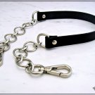 Handle for bag in cowhide leather, mm.15, chain rings, silver finishes, 2 sizes and 4 colors.