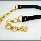 Handle for bag in cowhide leather, mm.15, chain rings, gold finishes, 2 sizes and 4 colors.
