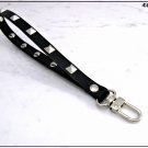 Wrist strap, genuine leather with silver pyramidal studs, 18.5 cm. available in 6 colors