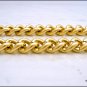 Bag chain, thick curb link with luxury carabiners, gold color, 14 mm wide, available in 11 sizes