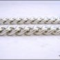 Bag chain, thick curb link with luxury carabiners, silver color, 14 mm wide, available in 11 sizes