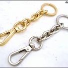 Keyring with chain and carabiner, 11.5 cm, available in gold or silver color